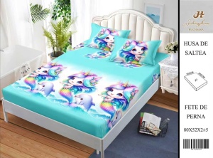 HUSA DE PAT CU ELASTIC CU 2 FETE DE PERNA 160x200cm SHA41