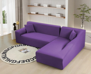Husa Elastica Pentru Fotoliu / Canapea / Coltar Model Uni Mov