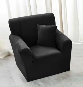 Husa Elastica Pentru Fotoliu Catifea Negru SCA20 - Img 2