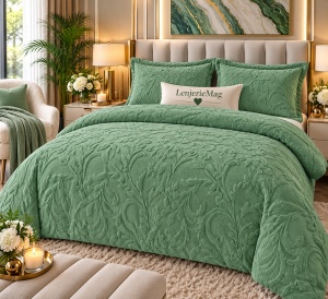 Lenjerie Cocolino 4 piese Imitatie Blana iepure Verde cu Elastic PITC09