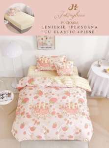 Lenjerie de pat Finet 1 Persoana sau dimensiuni mici cu Elastic Y208