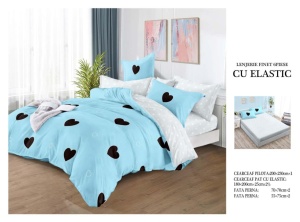 Lenjerie de pat finet 6 piese cu Elastic ST86 - Img 2