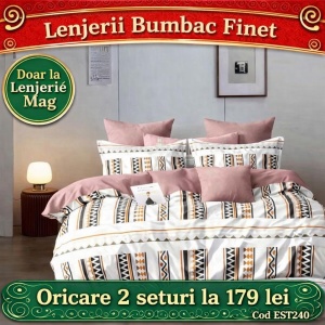 Lenjerie de pat finet 6 piese EST240– Oferta 2 la 179 lei