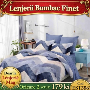 Lenjerie de pat finet 6 piese EST356 – Oferta 2 la 179 lei