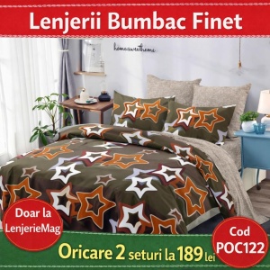 Lenjerie de pat finet 6 piese POC122– Oferta 2 la 189 lei