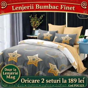 Lenjerie de pat finet 6 piese POC123– Oferta 2 la 189 lei
