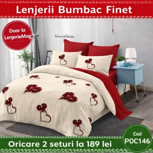 Lenjerie de pat finet 6 piese POC146 – Oferta 2 la 189 lei