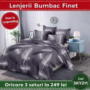 Lenjerie de pat finet 6 piese SKY211 – Oferta 3 la 249 lei