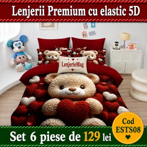 Lenjerie De Pat Finet Premium 4 piese cu elastic 5D ESTS08