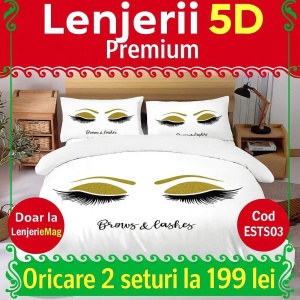 Lenjerie De Pat Finet Premium 6 piese cu elastic 5D ESTS03