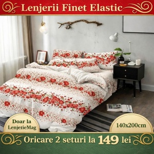 Set Lenjerie cu Elastic Finet Gros 140X200 SKE45