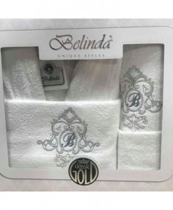 Set Prosoape si Halat din Bumbac 4 Piese Belinda Alb BLD 1