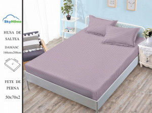 HUSA DE PAT CU ELASTIC CU 2 FETE DE PERNA 160X200 Damasc SHK20