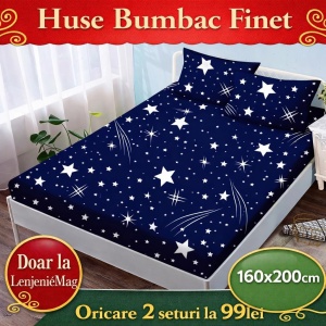 HUSA DE PAT CU ELASTIC CU 2 FETE DE PERNA 160x200cm SKYN16