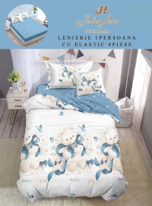 Lenjerie de pat Finet 1 Persoana sau dimensiuni mici cu Elastic Y150