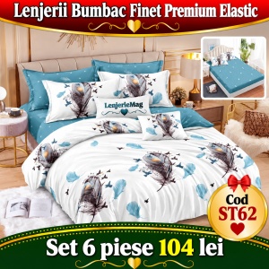 Lenjerie de pat finet 6 piese cu Elastic ST62