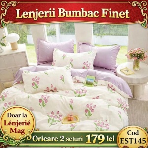 Lenjerie de pat finet 6 piese EST145– Oferta 2 la 179 lei