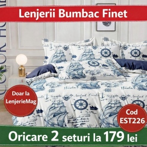 Lenjerie de pat finet 6 piese EST226– Oferta 2 la 179 lei