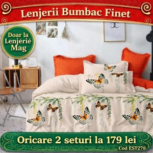 Lenjerie de pat finet 6 piese EST278– Oferta 2 la 179 lei