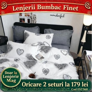 Lenjerie de pat finet 6 piese EST360 – Oferta 2 la 179 lei