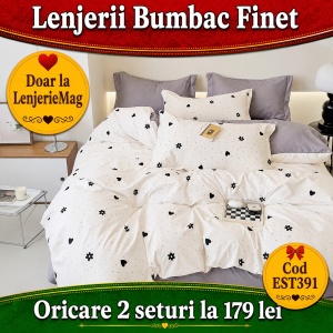 Lenjerie de pat finet 6 piese EST391 – Oferta 2 la 179 lei