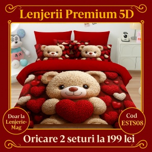 Lenjerie De Pat Finet Premium 6 piese cu elastic 5D ESTS08