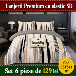 Lenjerie De Pat Finet Premium 6 piese cu elastic 5D ESTS11