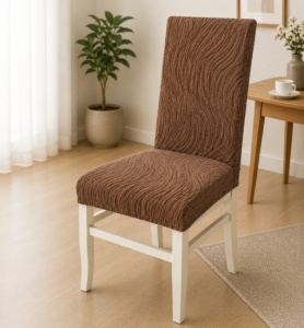 Set 6 Huse Scaune PremiumJaquard Maro