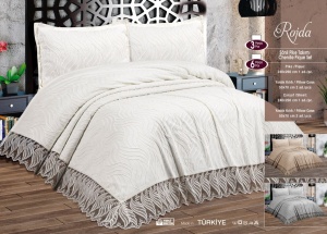 Set Cuvertură Pat Rojda – Chenille Pique Premium 3 Piese- AHC02