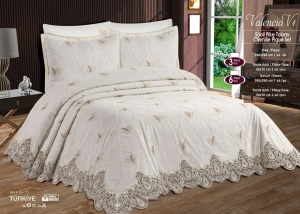 Set Cuvertură Pat Valencia V1 – Chenille Pique Premium – 3 Piese- AHC06