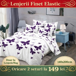 Set Lenjerie cu Elastic Finet Gros 140X200 SKE56