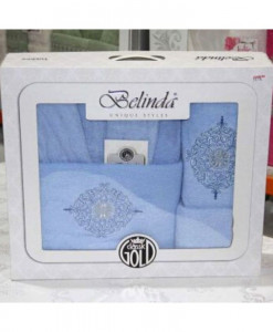 Set Prosoape si Halat din Bumbac 4 Piese Belinda Bleu BLD 2