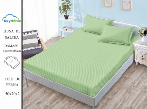 HUSA DE PAT CU ELASTIC CU 2 FETE DE PERNA 160X200 Damasc SHK21