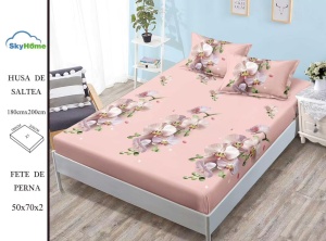 HUSA DE PAT CU ELASTIC CU 2 FETE DE PERNA 180x200cm SKYH54 - Img 2
