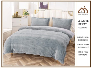 Lenjerie Cocolino 4 piese Cearceaf Classic Model Gri PITC19