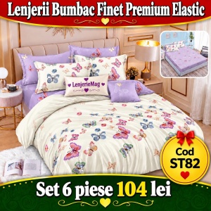 Lenjerie de pat finet 6 piese cu Elastic ST82