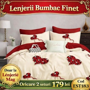Lenjerie de pat finet 6 piese EST183– Oferta 2 la 179 lei