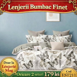 Lenjerie de pat finet 6 piese EST211– Oferta 2 la 179 lei