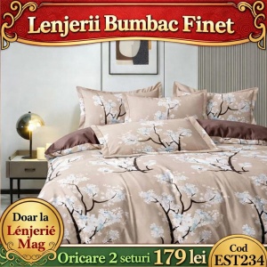 Lenjerie de pat finet 6 piese EST234– Oferta 2 la 179 lei
