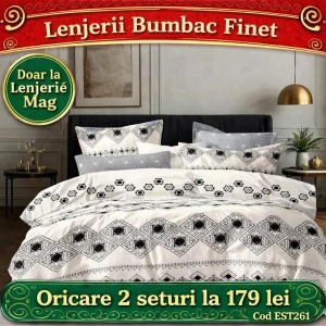 Lenjerie de pat finet 6 piese EST261– Oferta 2 la 179 lei