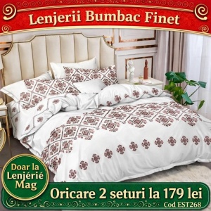 Lenjerie de pat finet 6 piese EST268– Oferta 2 la 179 lei