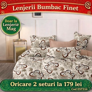 Lenjerie de pat finet 6 piese EST316– Oferta 2 la 179 lei