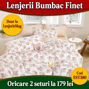 Lenjerie de pat finet 6 piese EST380 – Oferta 2 la 179 lei