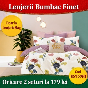 Lenjerie de pat finet 6 piese EST390 – Oferta 2 la 179 lei