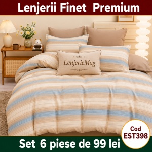 Lenjerie de pat finet 6 piese EST398 – Oferta 2 la 179 lei