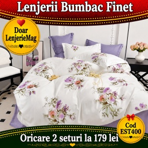 Lenjerie de pat finet 6 piese EST400-Oferta 2 la 179 lei