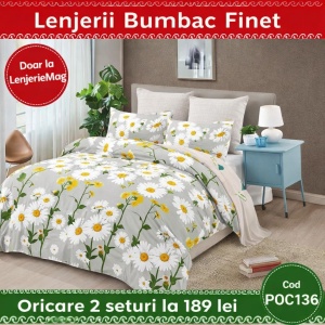 Lenjerie de pat finet 6 piese POC136 – Oferta 2 la 189 lei