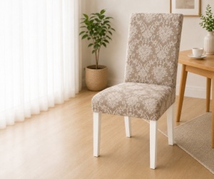 Set 6 Huse Scaune PremiumJaquard Cacao-Lapte