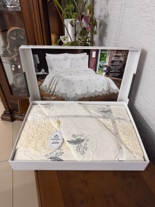 Set Cuvertură Pat Valencia V1 – Chenille Pique Premium – 6 Piese AHC05 - Img 2
