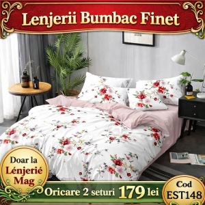 Lenjerie de pat finet 6 piese EST148– Oferta 2 la 179 lei